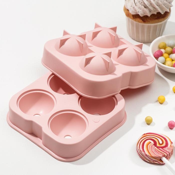 Форма для льда Доляна, 12×5 см, 4 ячейки, цвет МИКС Форма для льда Доляна, 12×5 см, 4 ячейки, цвет МИКС