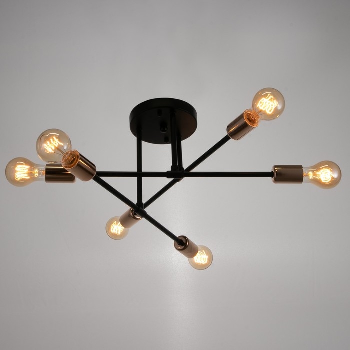Люстра 2232/6 E27 40Вт черно-золотой 60х60х21 см BayerLux