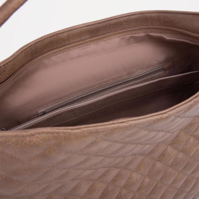 Сумка-мешок, отдел на молнии, наружный карман, цвет коричневый