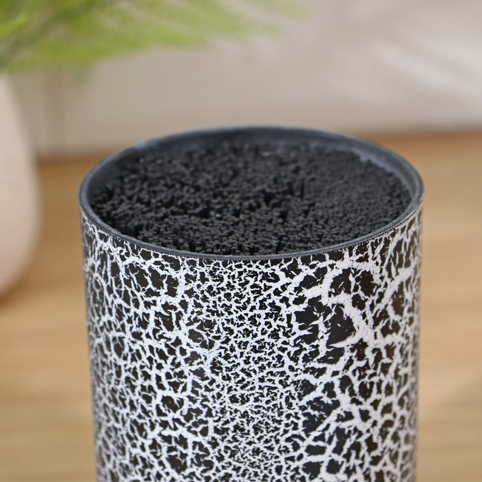 Подставка для ножей с наполнителем Доляна «Кракле», 14×9 см, цвет чёрный Подставка для ножей с наполнителем Доляна «Кракле», 14×9 см, цвет чёрный