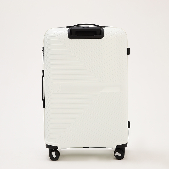 Чемодан большой 100 л (L), отдел на молнии, кодовый замок, 4 колеса, цвет белый Чемодан большой 100 л (L), отдел на молнии, кодовый замок, 4 колеса, цвет белый