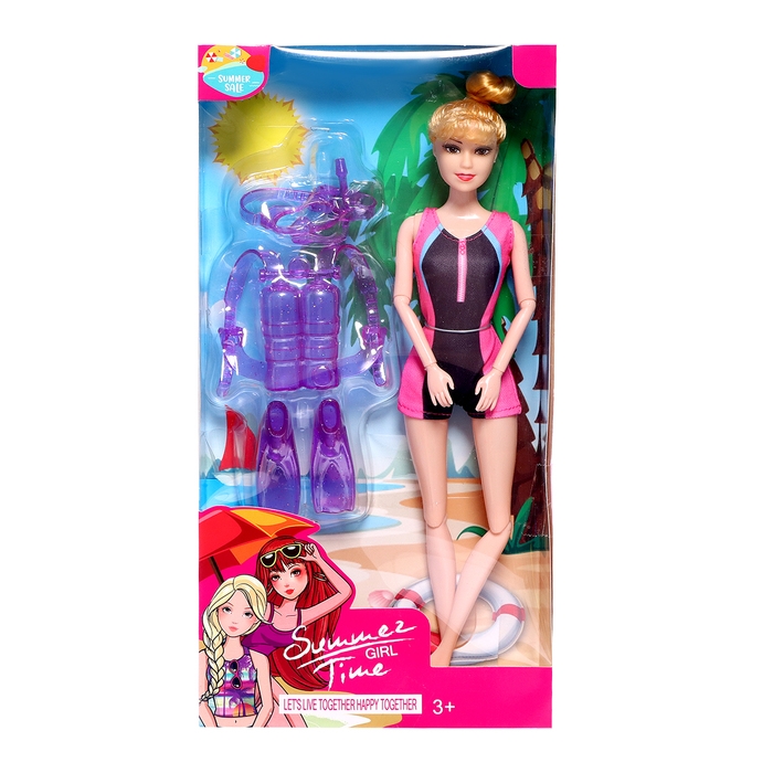 Кукла-модель шарнирная «Ксения аквалангист» с аксессуарами Кукла-модель шарнирная «Ксения аквалангист» с аксессуарами