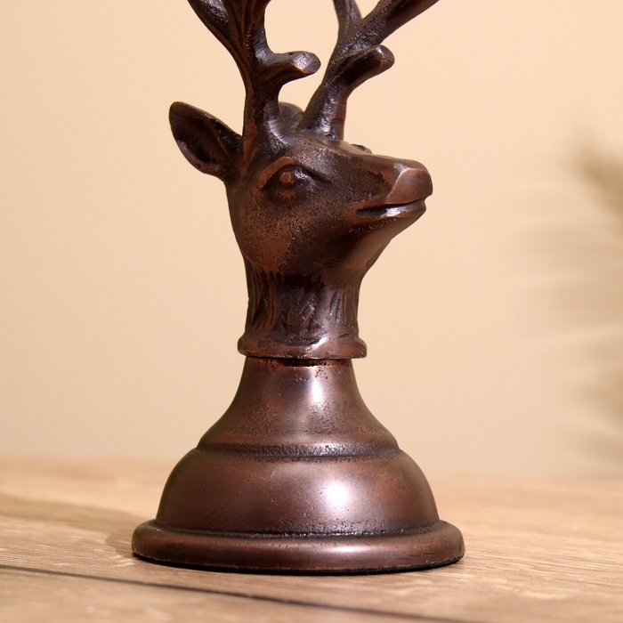 Подсвечник на 2 свечи Подсвечник на 2 свечи "Олень" алюминий 11,5х9х23 см