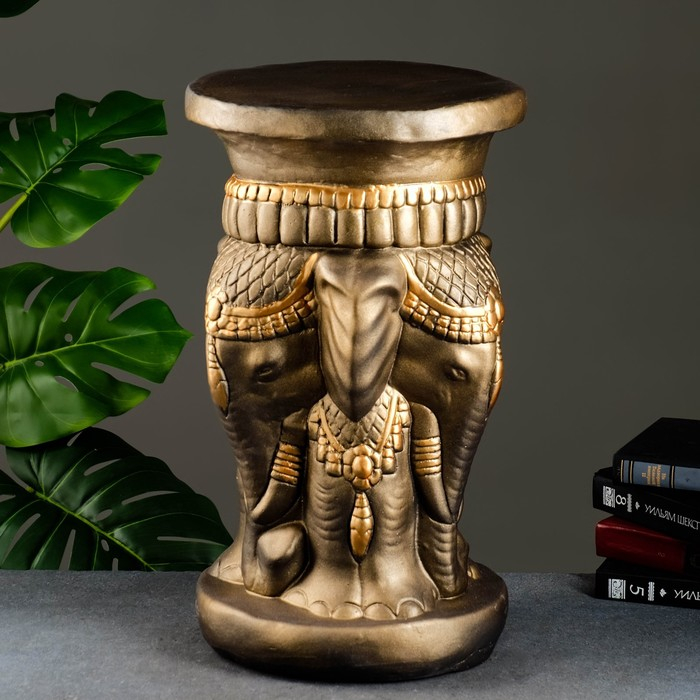 Фигура - подставка Фигура - подставка "Три слона" 28х28х50см, черное золото