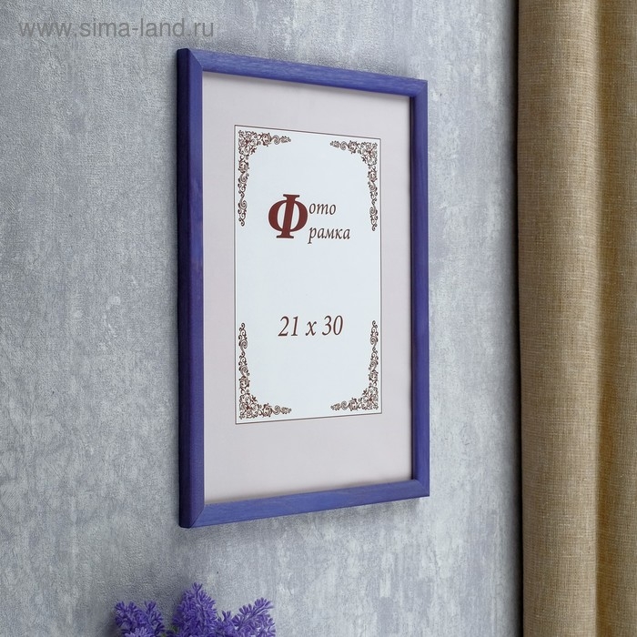 Фоторамка сосна с14 21х30 см, 56 фиолетовый (пластиковый экран) Фоторамка сосна с14 21х30 см, 56 фиолетовый (пластиковый экран)