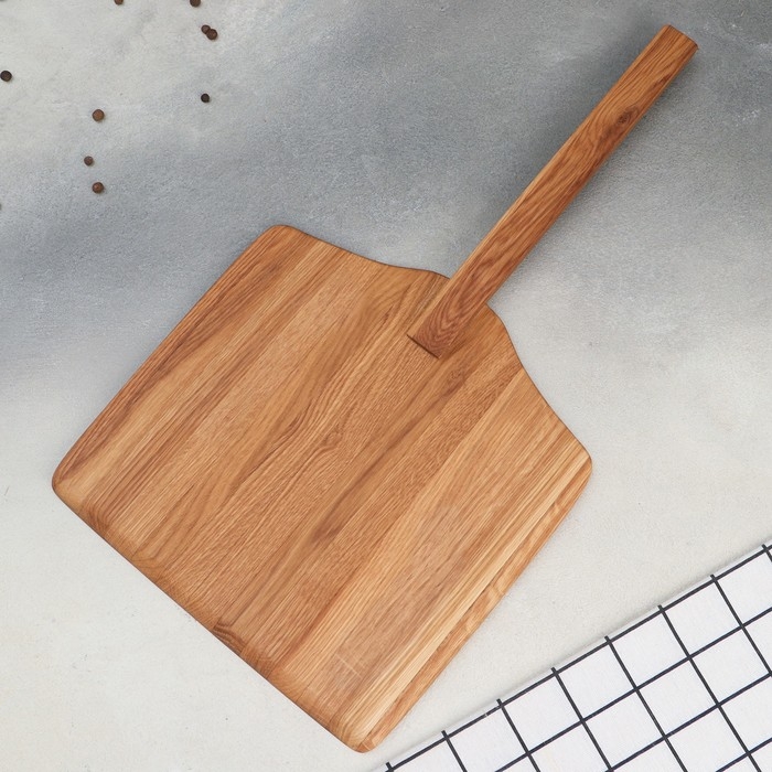 Доска для подачи Adelica «Лопата для пиццы», рабочая часть 30×30 см, ручка 24,5 см, дуб Доска для подачи Adelica «Лопата для пиццы», рабочая часть 30×30 см, ручка 24,5 см, дуб