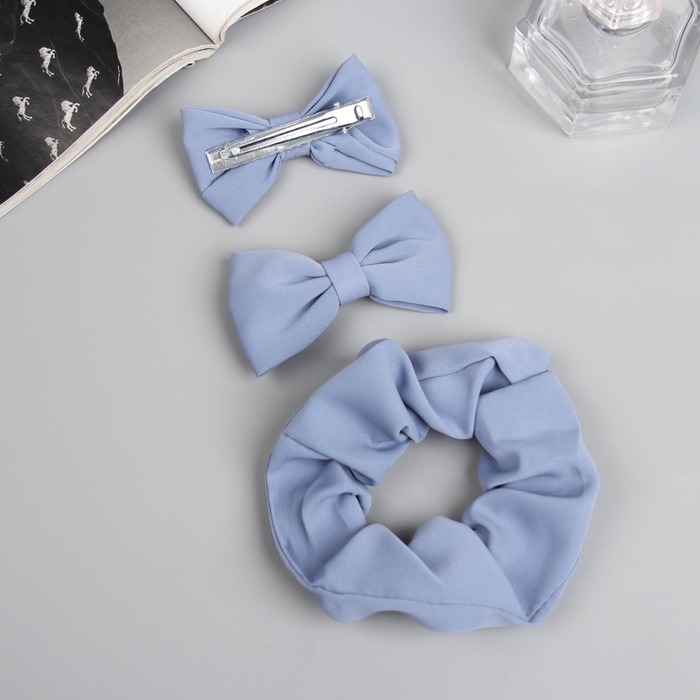 Набор для волос Набор для волос "Фелиция" (резинка 7 см, 2 зажима 6,5 см) стиль, синий