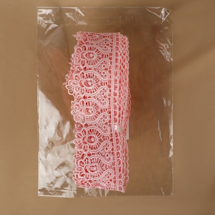 Кружево гипюровое, 46 мм × 11 ± 1 м, цвет нежно-розовый Кружево гипюровое, 46 мм × 11 ± 1 м, цвет нежно-розовый