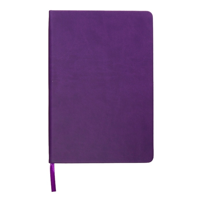 Ежедневник недатированный A5, 140л, клетка, кожзам, на резинке, синий срез, Фиолетовый Ежедневник недатированный A5, 140л, клетка, кожзам, на резинке, синий срез, Фиолетовый