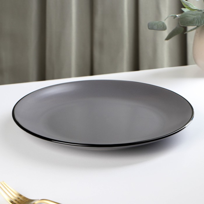 Тарелка керамическая обеденная Доляна «Ваниль», d=27 см, цвет серый Тарелка керамическая обеденная Доляна «Ваниль», d=27 см, цвет серый