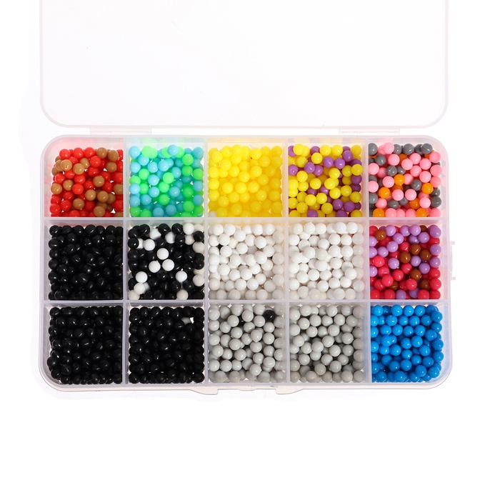 Аквамозаика в контейнере, 2500 шариков, 10 трафаретов, 2 основы Аквамозаика в контейнере, 2500 шариков, 10 трафаретов, 2 основы