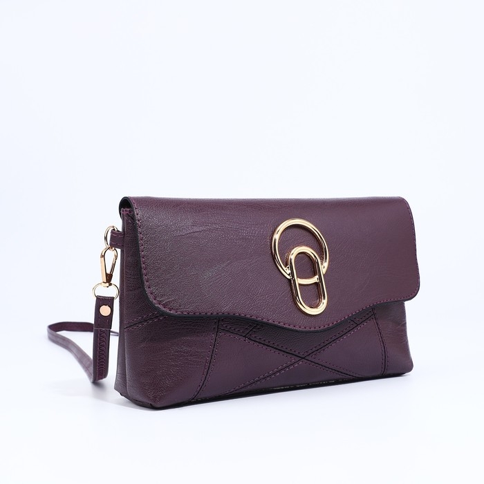 Сумка-клатч на магните, длинный ремень, цвет фиолетовый Сумка-клатч на магните, длинный ремень, цвет фиолетовый