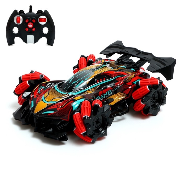 Машина радиоуправляемая «Гоночная», работает от аккумулятора, эффект дыма, световые эффекты, цвет красный Машина радиоуправляемая «Гоночная», работает от аккумулятора, эффект дыма, световые эффекты, цвет красный