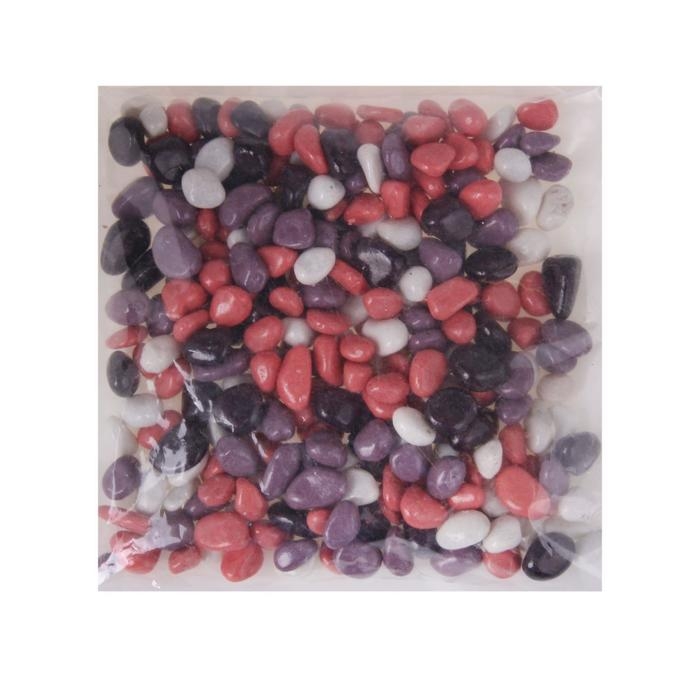 Грунт для аквариума  Грунт для аквариума "Галька цветная,  сиреневый-белый-розовый-фиолетовый" 800 г фр 8-12 мм