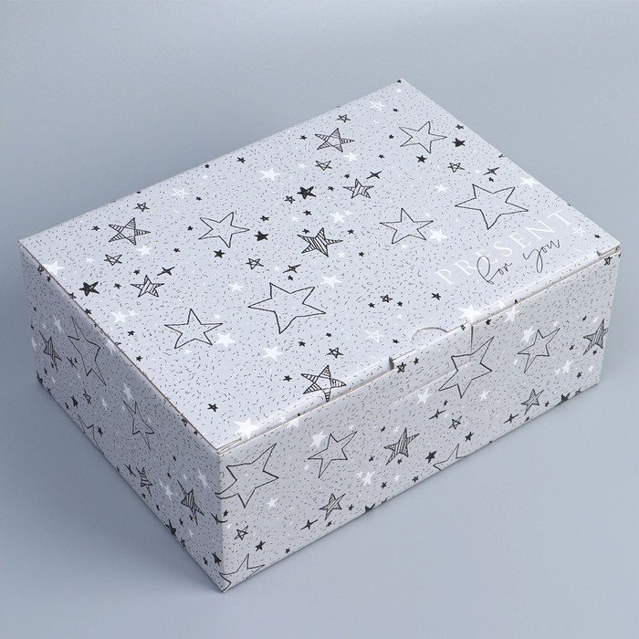Коробка подарочная сборная, упаковка, «Звёзды», 26 х 19 х 10 см Коробка подарочная сборная, упаковка, «Звёзды», 26 х 19 х 10 см