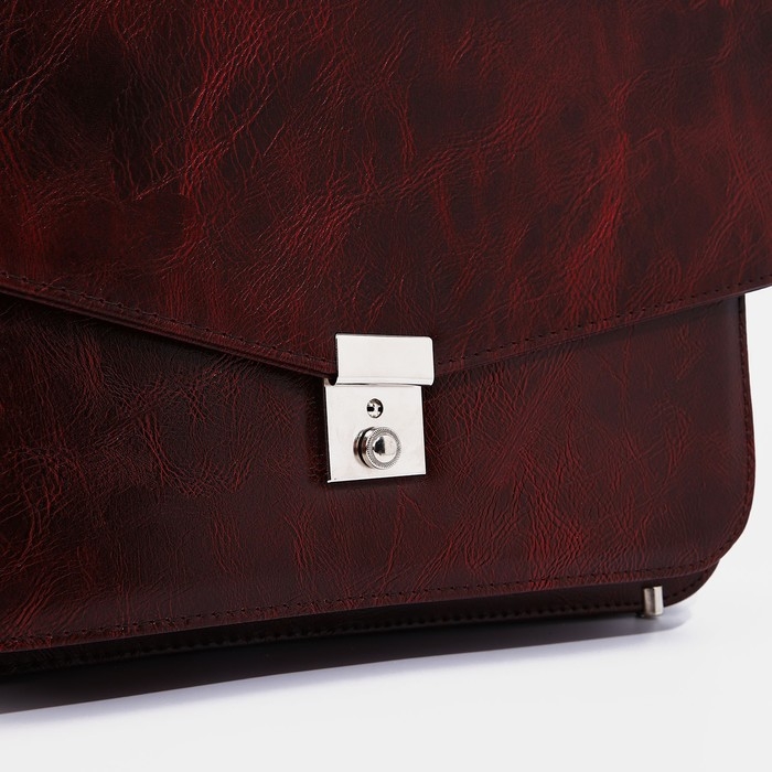 Портфель мужской, цвет бордовый