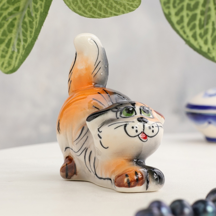 Сувенир «Котик» , трехцветный, гжель, микс Сувенир «Котик» , трехцветный, гжель, микс