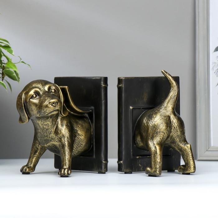 Держатели для книг  Держатели для книг "Бронзовая собака" набор 2 шт 15,5х21х11 см