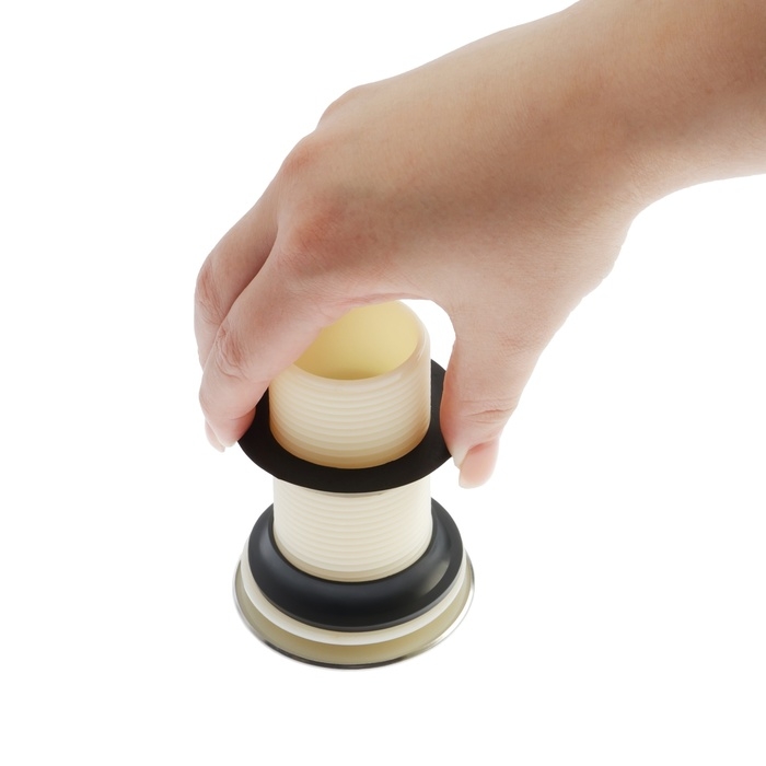 Донный клапан ZEIN B3, корпус пластик, большая кнопка, нержавеющая сталь, без перелива Донный клапан ZEIN B3, корпус пластик, большая кнопка, нержавеющая сталь, без перелива