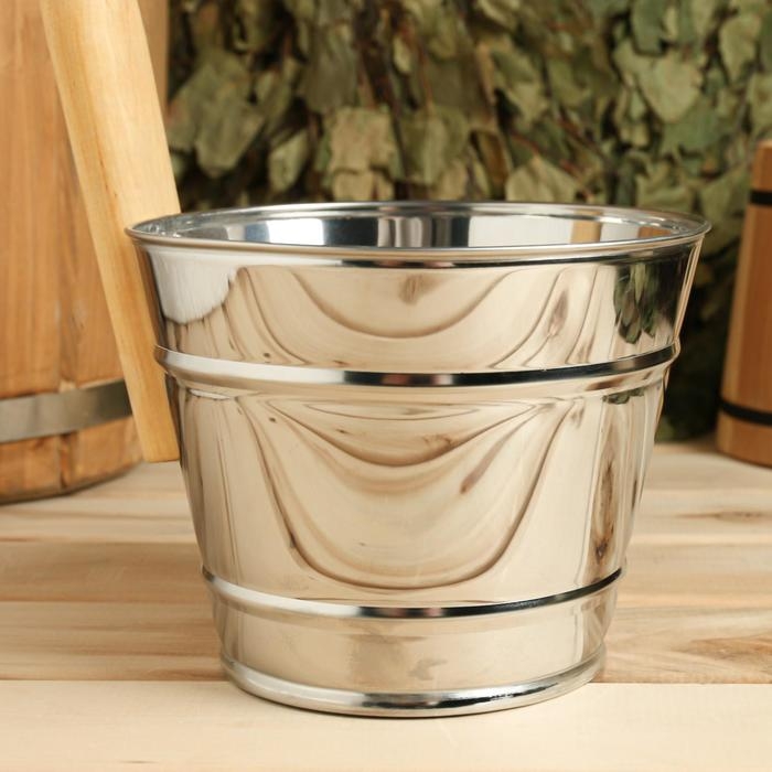 Ковш для обливания, 2 л, металлический, с деревянной ручкой Ковш для обливания, 2 л, металлический, с деревянной ручкой