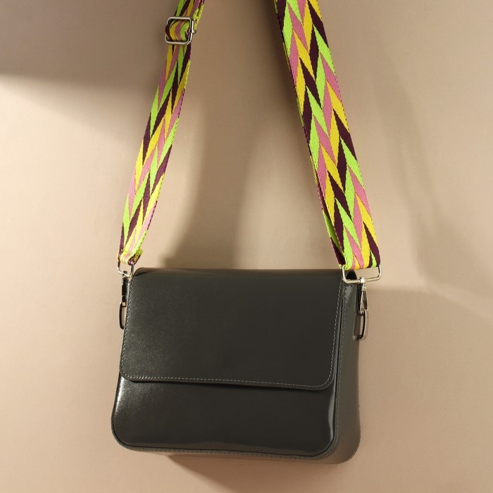 Ручка для сумки «Орнамент косичка», стропа, с карабинами, 139 ± 3 × 3,8 см, цвет разноцветный Ручка для сумки «Орнамент косичка», стропа, с карабинами, 139 ± 3 × 3,8 см, цвет разноцветный