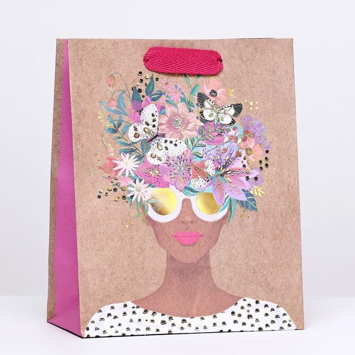 Пакет крафт Пакет крафт "Яркий образ" 18 х 22,3 х 10 см