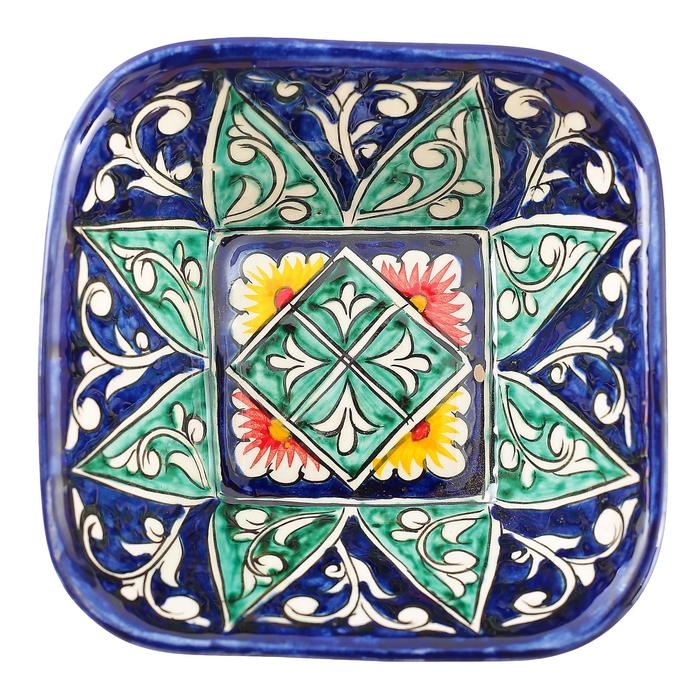 Салатница Риштанская Керамика Салатница Риштанская Керамика "Цветы", 14 см, микс