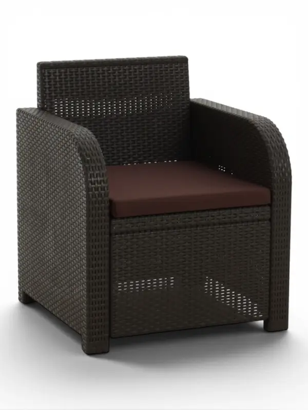 Комплект мебели Decorona DeRattan (диван 2-х местный,2 кресла,стол низкий) теплый орех
