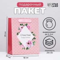 Пакет ламинированный вертикальный "Счастья в каждом моменте", 18 х 23 х 10 см