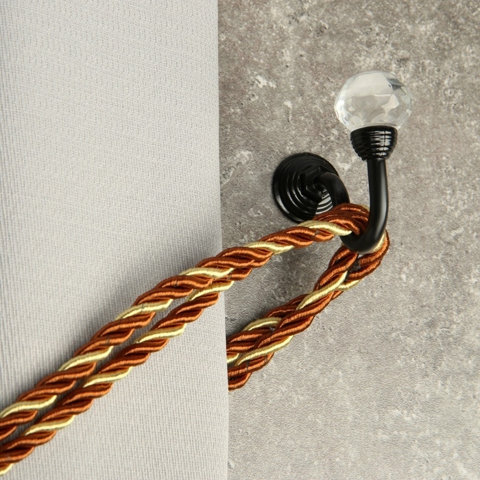 Крючок для штор KS007 CAPPIO, однорожковый, цвет черный, 2 шт Крючок для штор KS007 CAPPIO, однорожковый, цвет черный, 2 шт