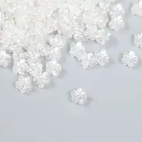 Бусины для творчества пластик "Цветок. Белый перламутр" набор 20 гр 0,7х0,7х0,4 см