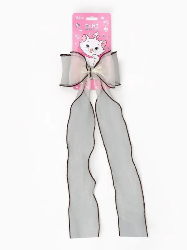 Бант для волос на заколке шоколадный, Коты аристократы