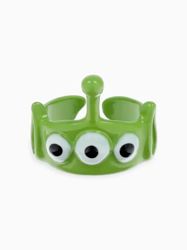 Кольцо &laquo;Монстрик&raquo;, с антенной, зелёное, безразмерное