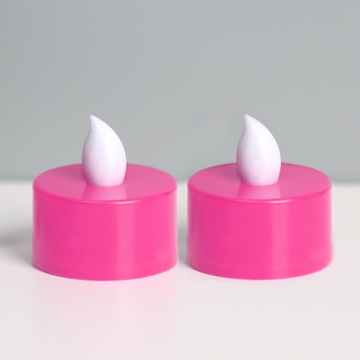 Светодиодные свечи, ночники LED RISALUX «Семейный очаг» набор 2 шт., розовые, RGB 3.5×3.5×4 см Светодиодные свечи, ночники LED RISALUX «Семейный очаг» набор 2 шт., розовые, RGB 3.5×3.5×4 см