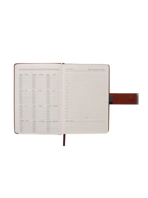 Ежедневник недатированный формат А5, с хлястиком, 112л, линия, пвх, Коричневый Ежедневник недатированный формат А5, с хлястиком, 112л, линия, пвх, Коричневый