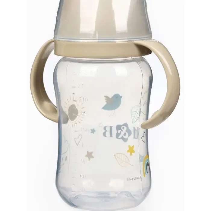 Поильник - непроливайка с силиконовым носиком, 270 мл., бежевый