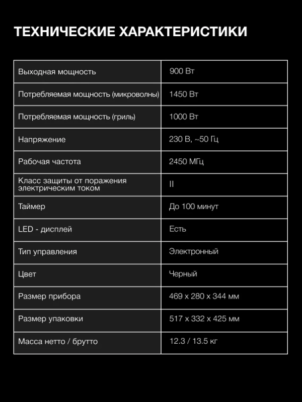 Микроволновая Печь HYM-D3011 25л. 900Вт черный