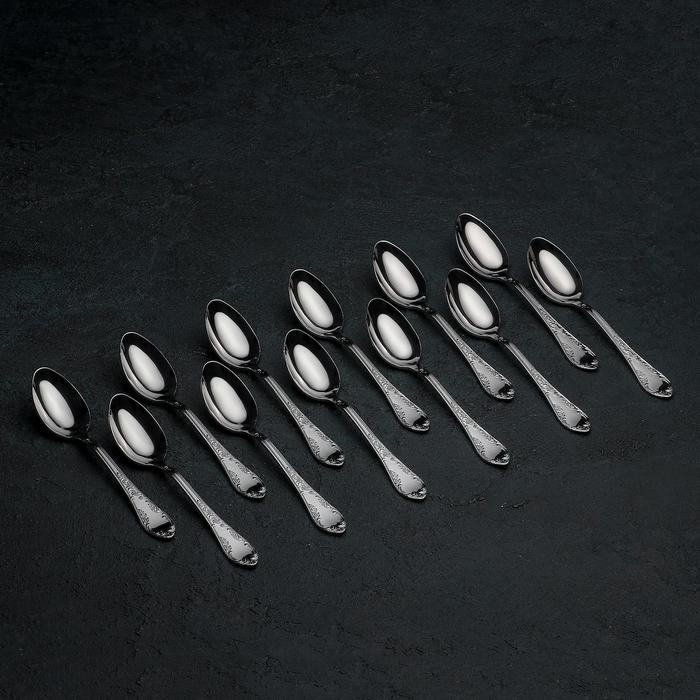 Ложка чайная &laquo;Посольская&raquo;, h=14,5 см, толщина 2 мм, цвет серебряный