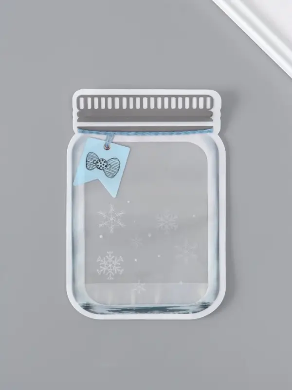 Пакет для хранения Пакет для хранения "Стеклянная баночка. Бант и снежинки", застёжка zip-lock 20 х13,7+6 см