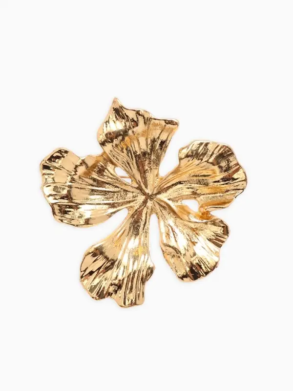 Брошь  Брошь "Цветок лилии", цвет золото