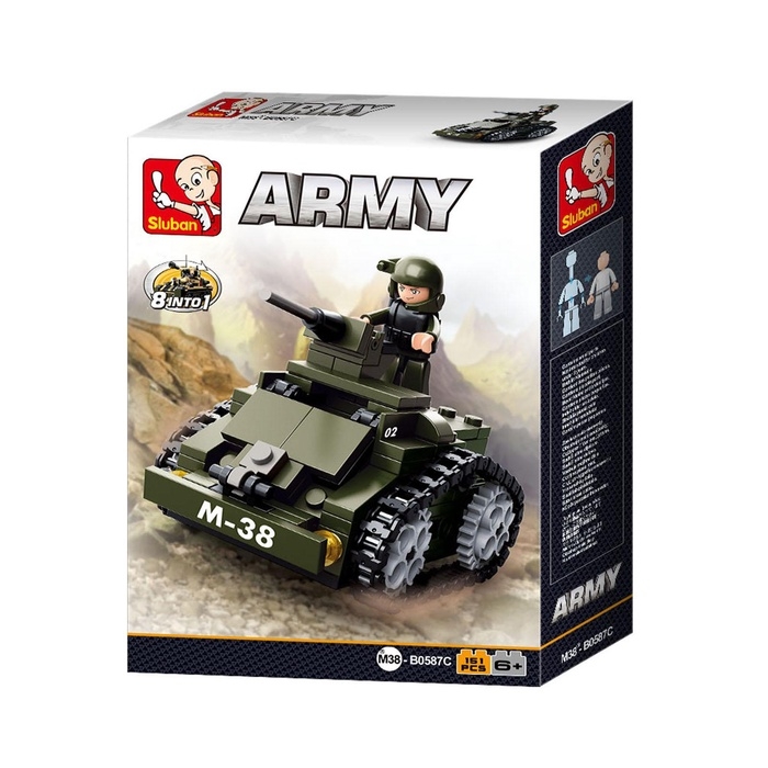 Конструктор блочный для мальчиков Армия &laquo;Машинка на гусеницах&raquo;, 151 деталь