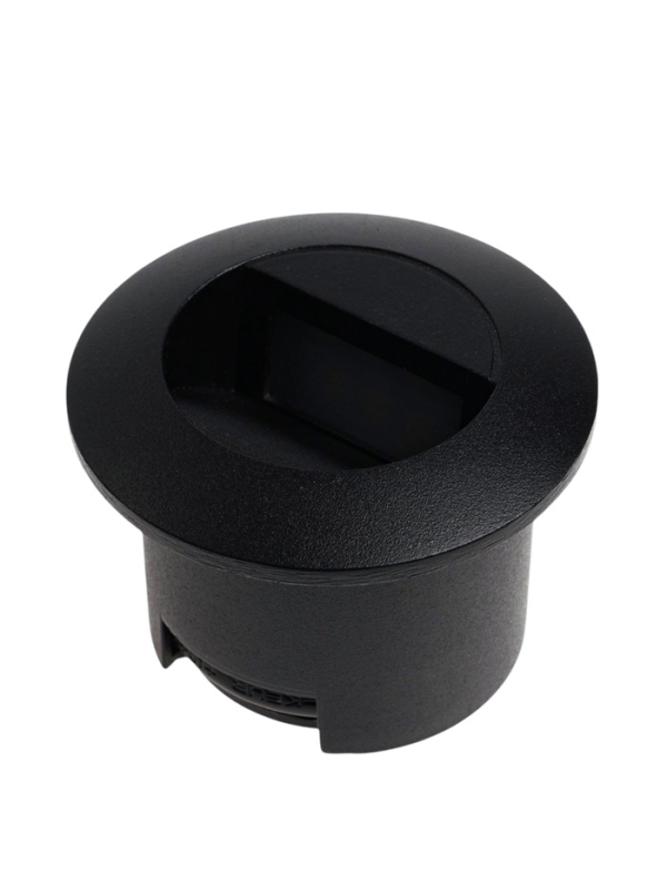 Встраиваемый светильник для лестницы, IP65, 3 Вт, 4000К, 50х50, круг, черный