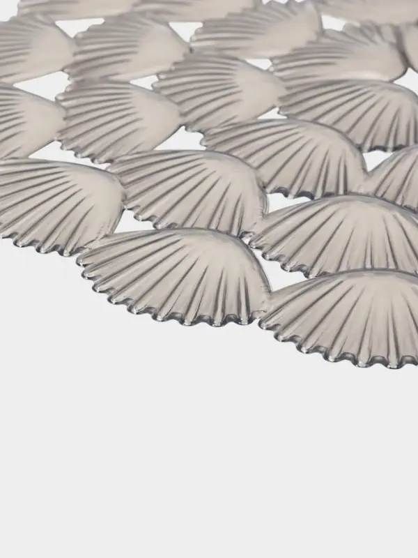 Коврик в раковину "Ракушки" круглый d=29 см прозрачный, цвет серо-коричневый