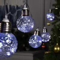 Гирлянда &laquo;Нить&raquo; 3 м с насадками &laquo;Лампочки шары&raquo;, IP20, прозрачная нить, 80 LED, свечение белое, 8 режимов, 220 В