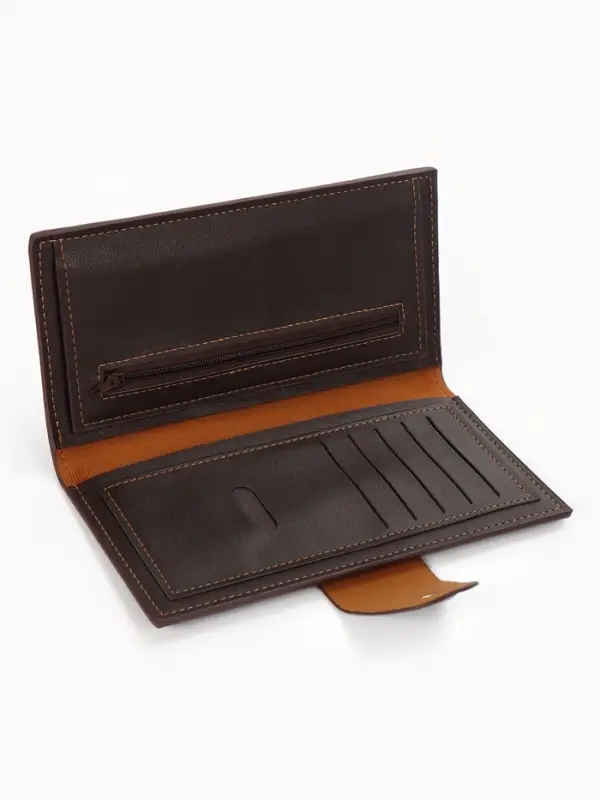 Портмоне мужское &laquo;Кайс&raquo;, на магните, отдел для карт, монет, коричневое