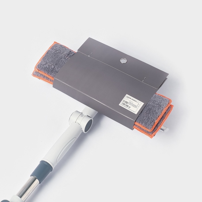 Оконная швабра с креплением на карманы 30х8 см, длина 103-145 см, 2 насадки, 45+180 поворот   107959