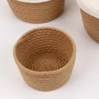 Набор корзин &laquo;Мягкость&raquo; 3 шт. с крышками: 18&times;12, 22&times;13, 27&times;14 см, хлопок, бежевые