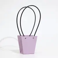 Сумка для цветов лиловая влагостойкая, 12&times;12 - 8&times;8 - 12.5 см