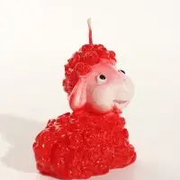 Свеча новогодняя "Овечка малая" 7х4,5х8 см, красный