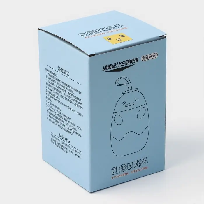 Бутылка для воды &laquo;Цыплёнок&raquo;, 290 мл, в силиконовом чехле, стекло, жёлтая